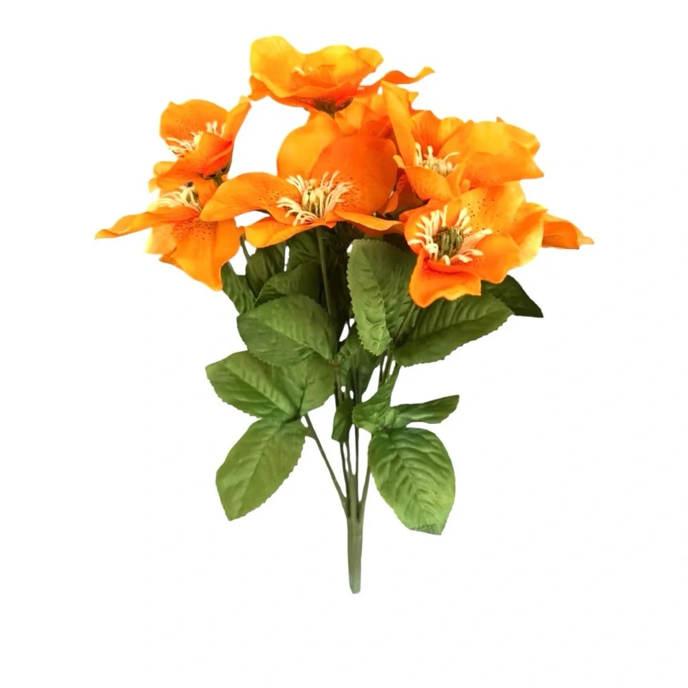 Ashland Orange Artificial Flower Bouquet Artificial Flowers 15”
